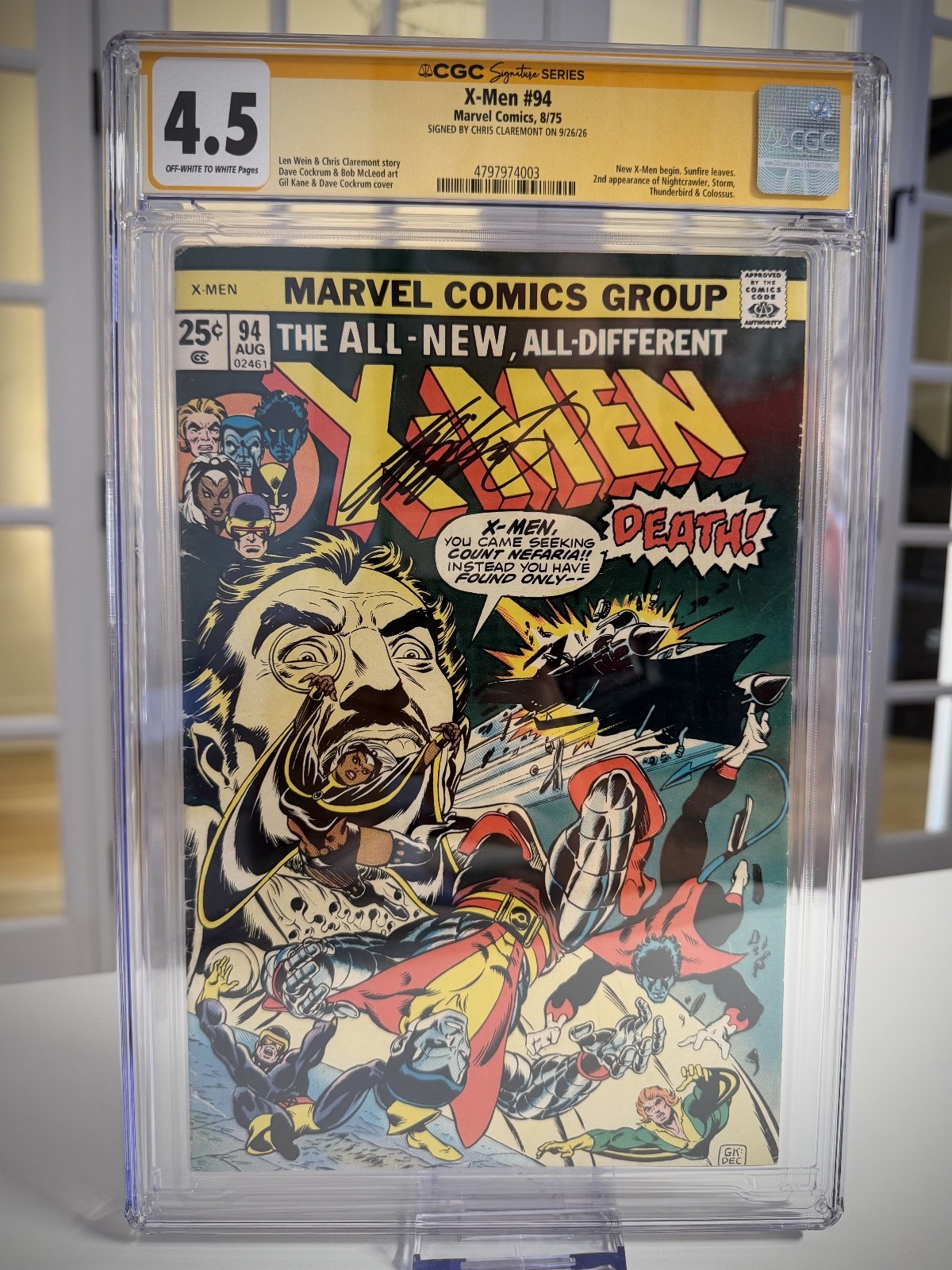 The X-Men #94 CGC SS 4.5 Signed by Chris Claremont The X-Men #94 CGC SS 4.5 Signed by Chris Claremont