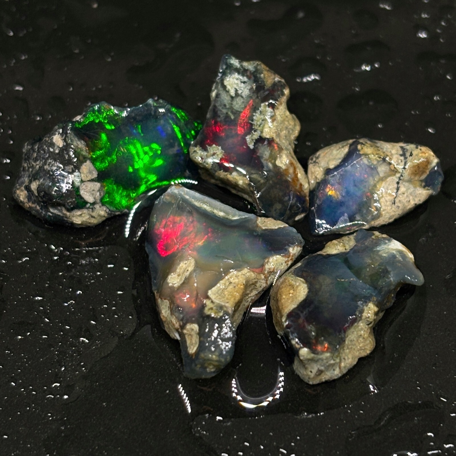 Selected Black/Black Crystal Raw Uncut Ethiopian Opal Cutters Selected Black/Black Crystal Raw Uncut Ethiopian Opal Cutters