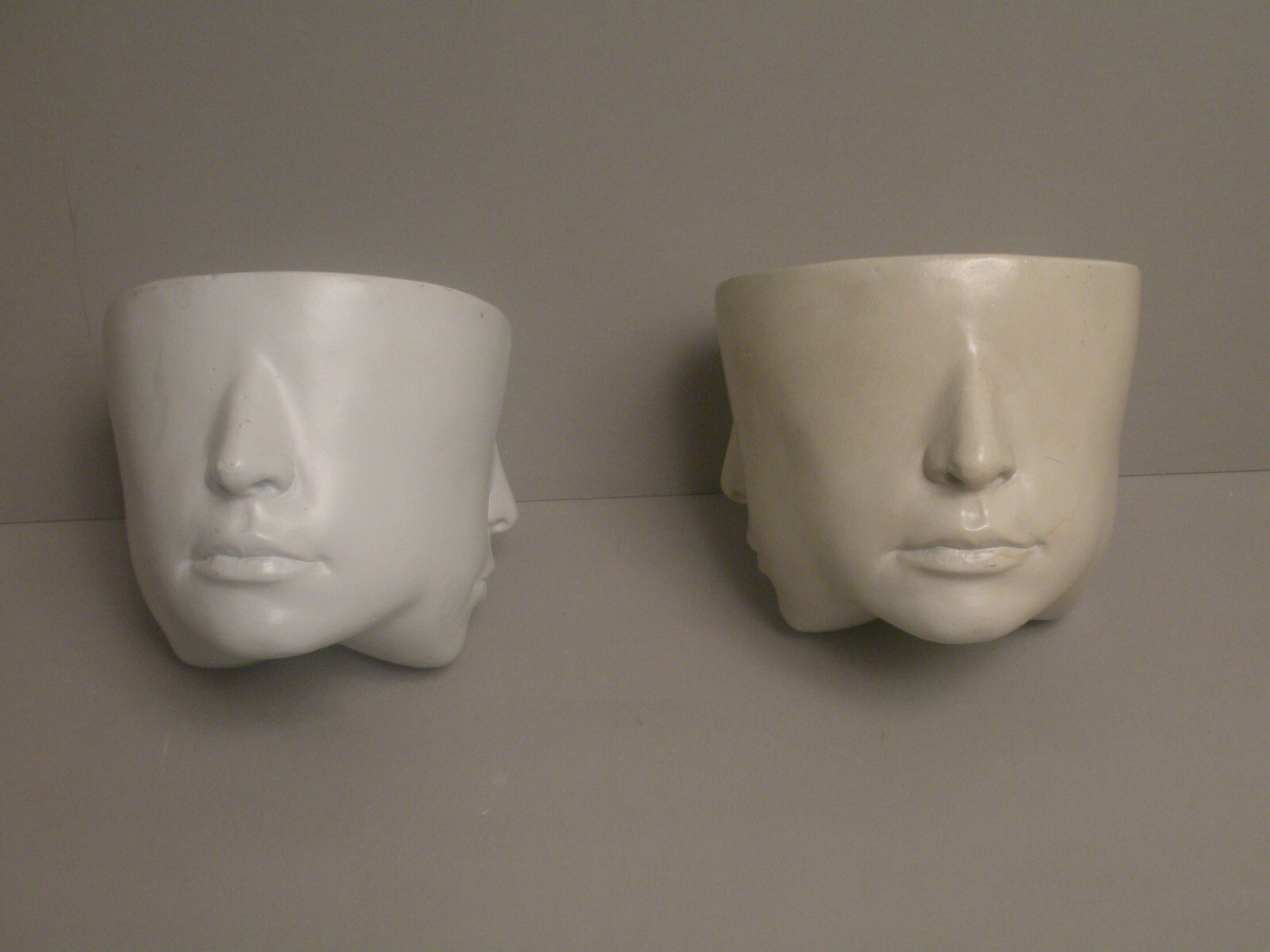 Pair of Richard Etts Plaster 'Face' bowls Pair of Richard Etts Plaster 'Face' bowls