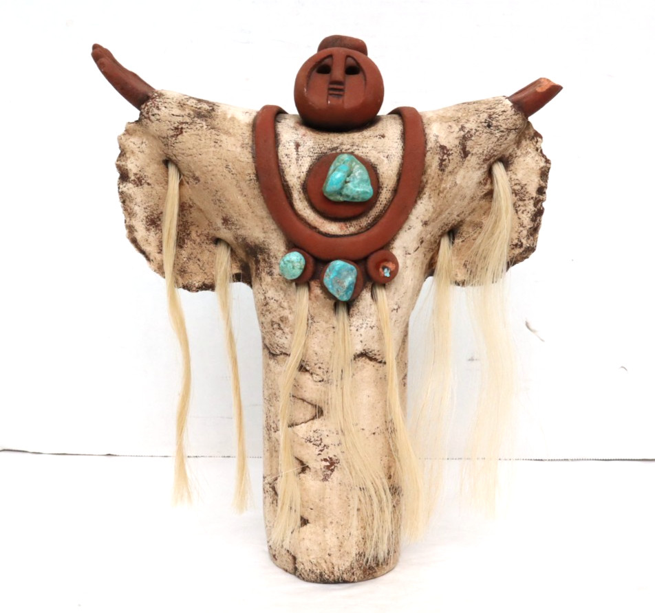 Rare Lisa Lamonthe Pueblo Blanket People Sculpture Signed Pottery 13" - Rare Lisa Lamonthe Pueblo Blanket People Sculpture Signed Pottery 13" -