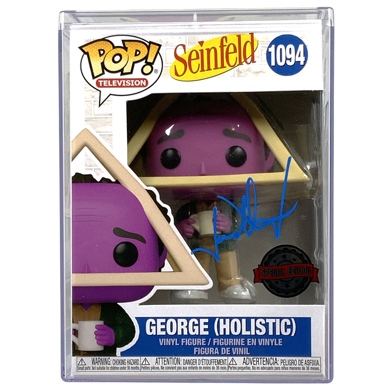 Funko Pop Cave GEORGE (HOLISTIC) Jason Alexander Signed SEINFELD OCCM Certified