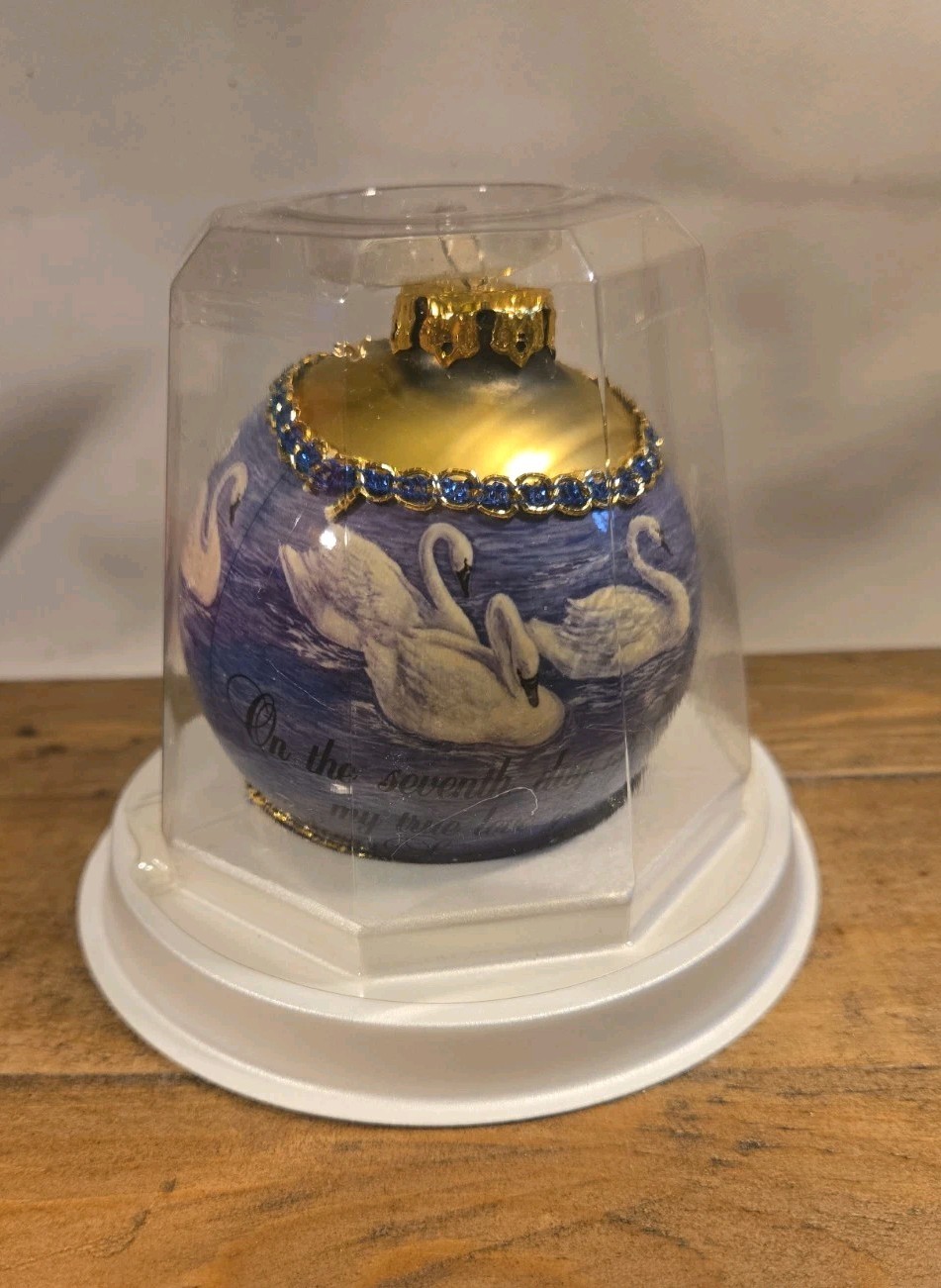 Vintage Seventh Day Of Christmas Swan Ornament