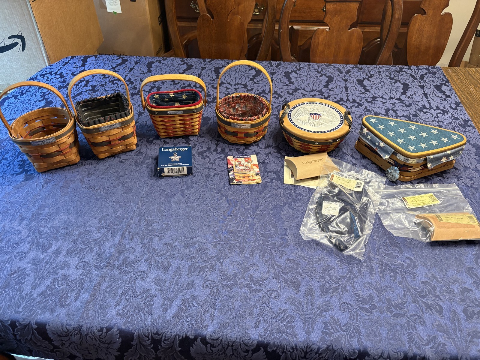 Longaberger Inaugural basket sets- Lot of 6 - 1989, 1993, 1997, 2001, 2005, 2009