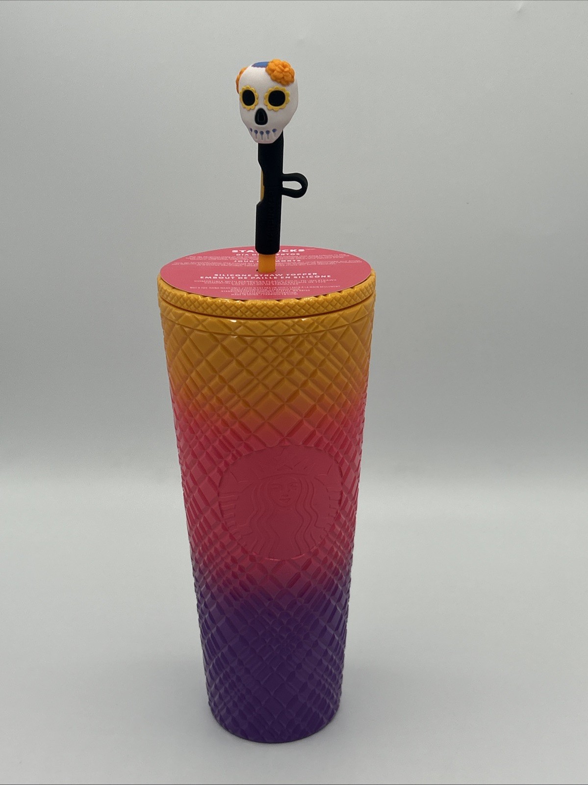 Starbucks 2024 Dia De Muertos Day Dead Ombre Skull Topper 24oz Tumbler Cold Cup Starbucks 2024 Dia De Muertos Day Dead Ombre Skull Topper 24oz Tumbler Cold Cup