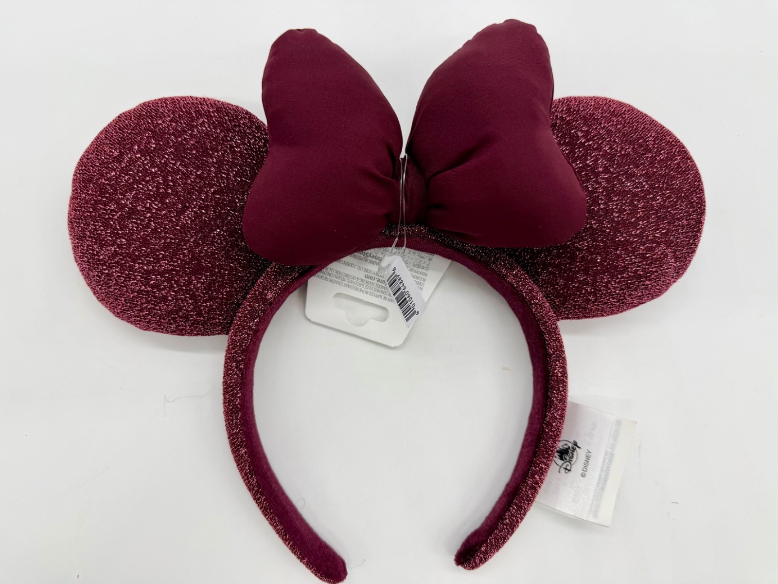 Disney Parks Burgundy Sparkly Minnie Mouse Ears Headband NWT 2026 Dark Cherry Disney Parks Burgundy Sparkly Minnie Mouse Ears Headband NWT 2026 Dark Cherry