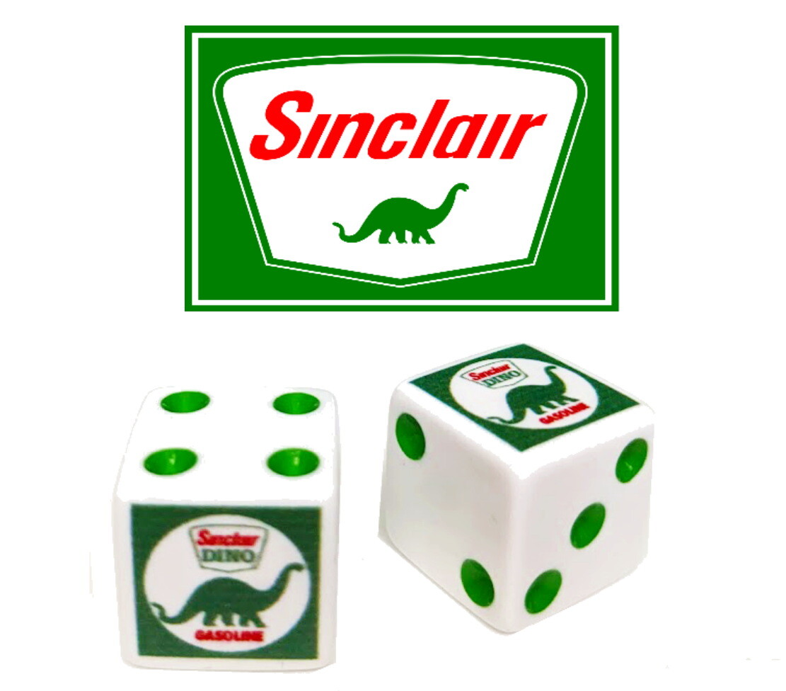 Sinclair Dino Gasoline Gas Oil Dice Pair Set Collectible Board Game Night Rare Sinclair Dino Gasoline Gas Oil Dice Pair Set Collectible Board Game Night Rare
