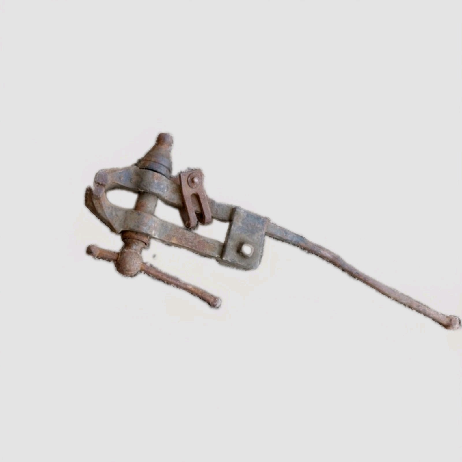 Vintage Antique Original Metal Blacksmith Mechinist Post Leg Vise - Vise Tool