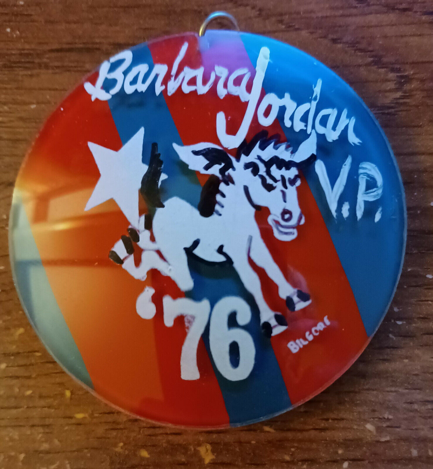 One-of-a=kind Barbara Jordan Vice Presideent 76  campaign disk