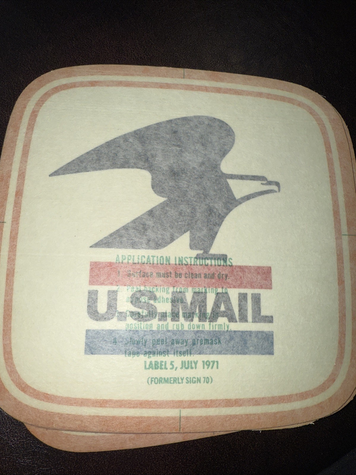 1971 U.S. Mail Sticker 8x8” USPS 1971 U.S. Mail Sticker 8x8” USPS