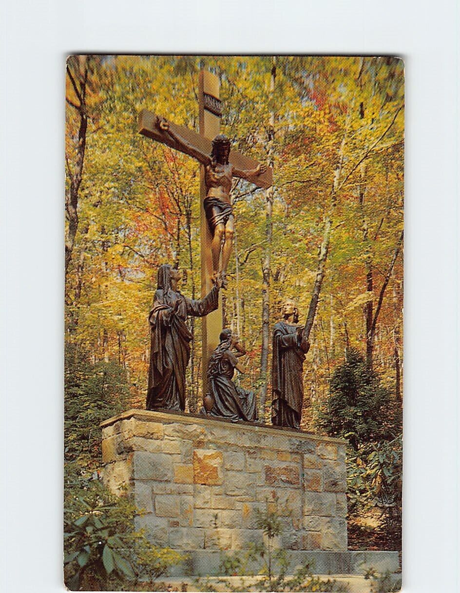 Postcard Calvary Scene National Shrine Grotto Of Lourdes Emmitsburg Maryland USA