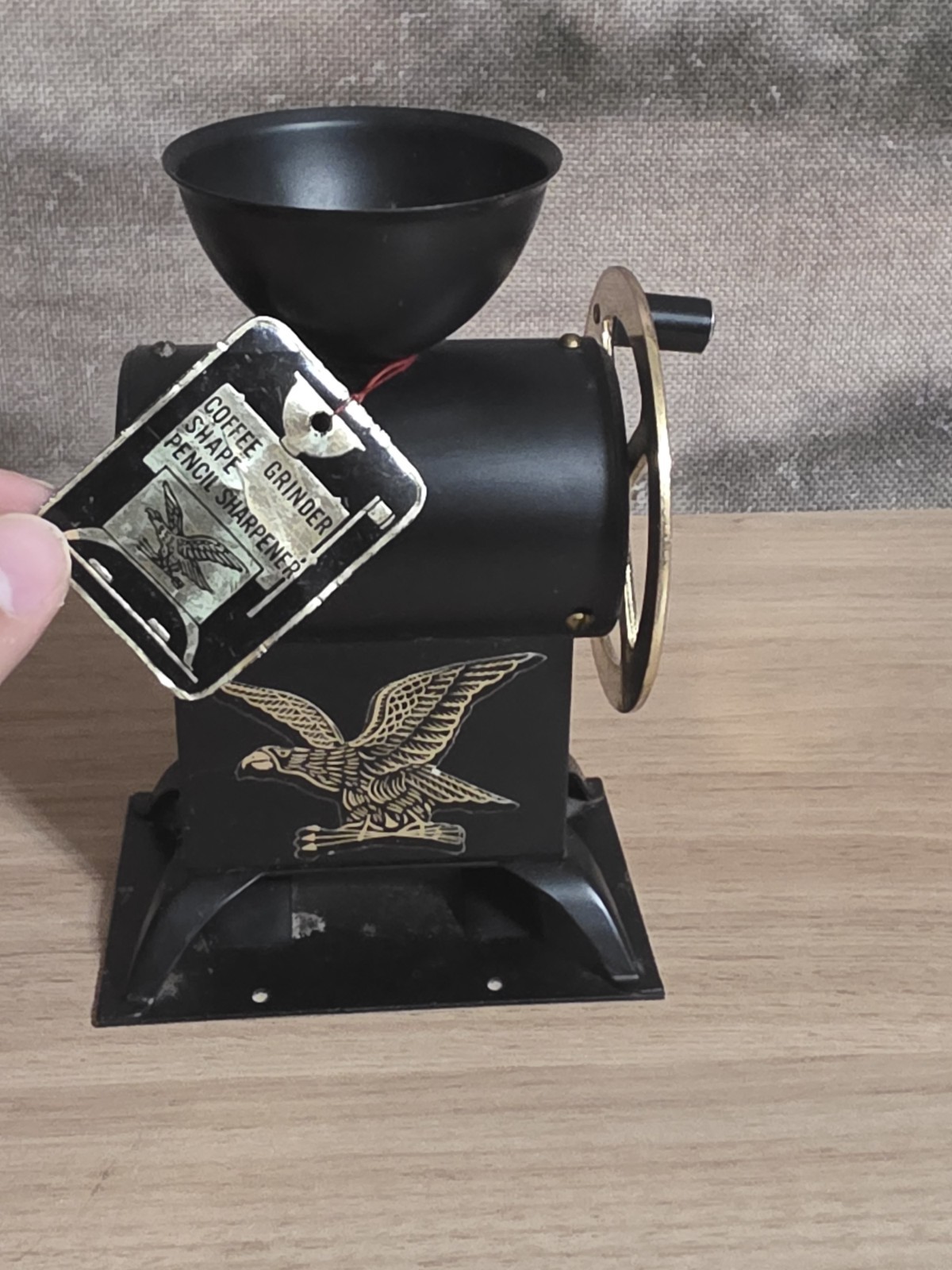 VTG Retro Metal Black Golden Eagle/ Antique Style Desktop Pencil Sharpener Tilso