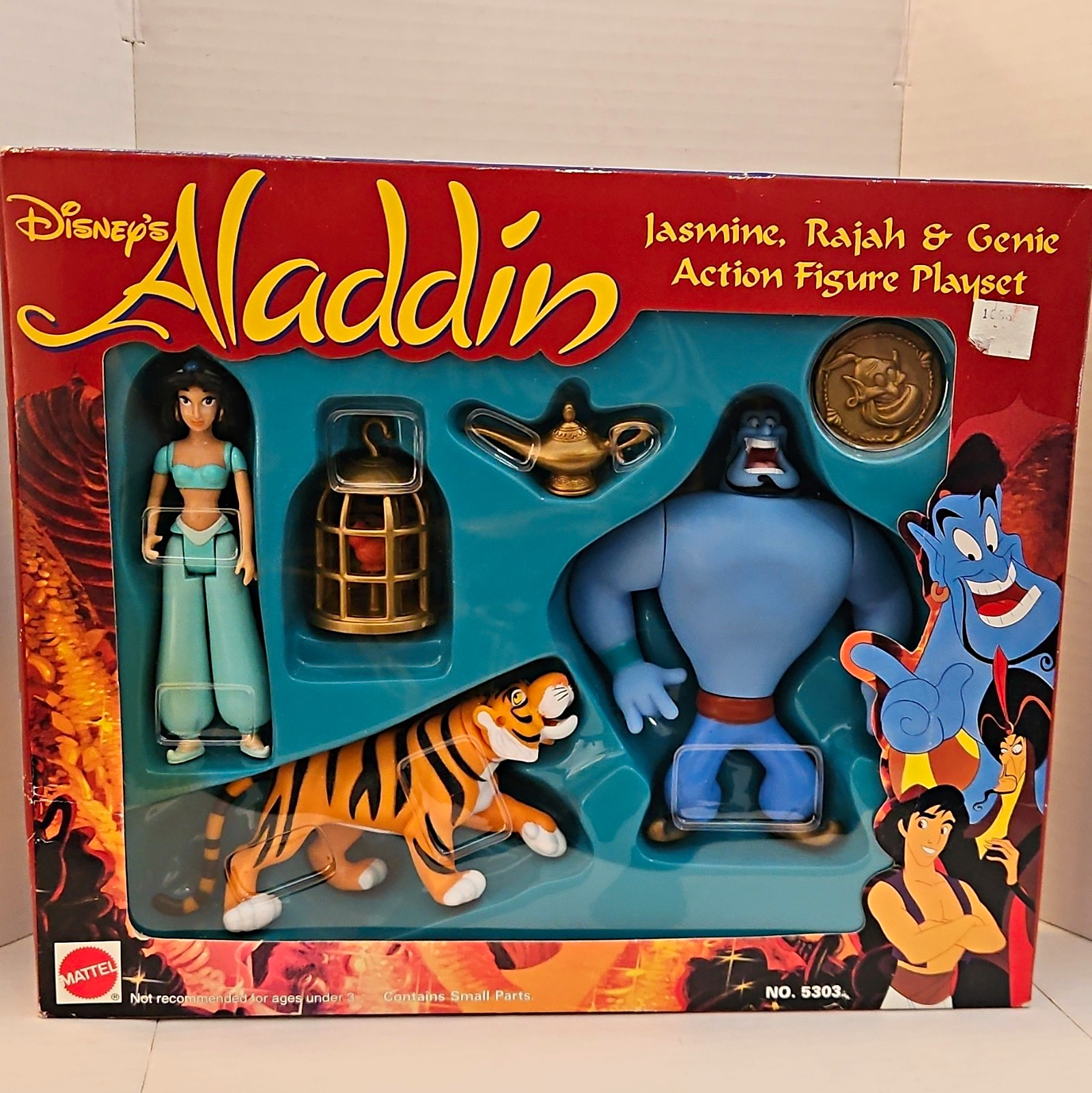 Mattel Disney Aladdin Jasmine Rajah & Genie Action Figure Playset 1993 Mattel Disney Aladdin Jasmine Rajah & Genie Action Figure Playset 1993