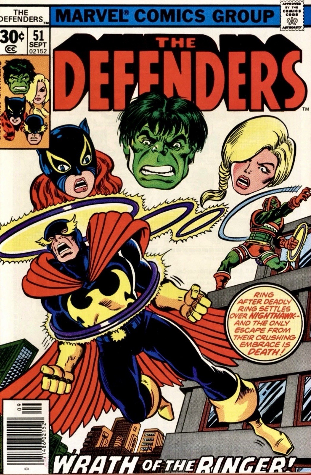 The Defenders #51 Bronze Age 30cent Newsstand Marvel Comics September 1977