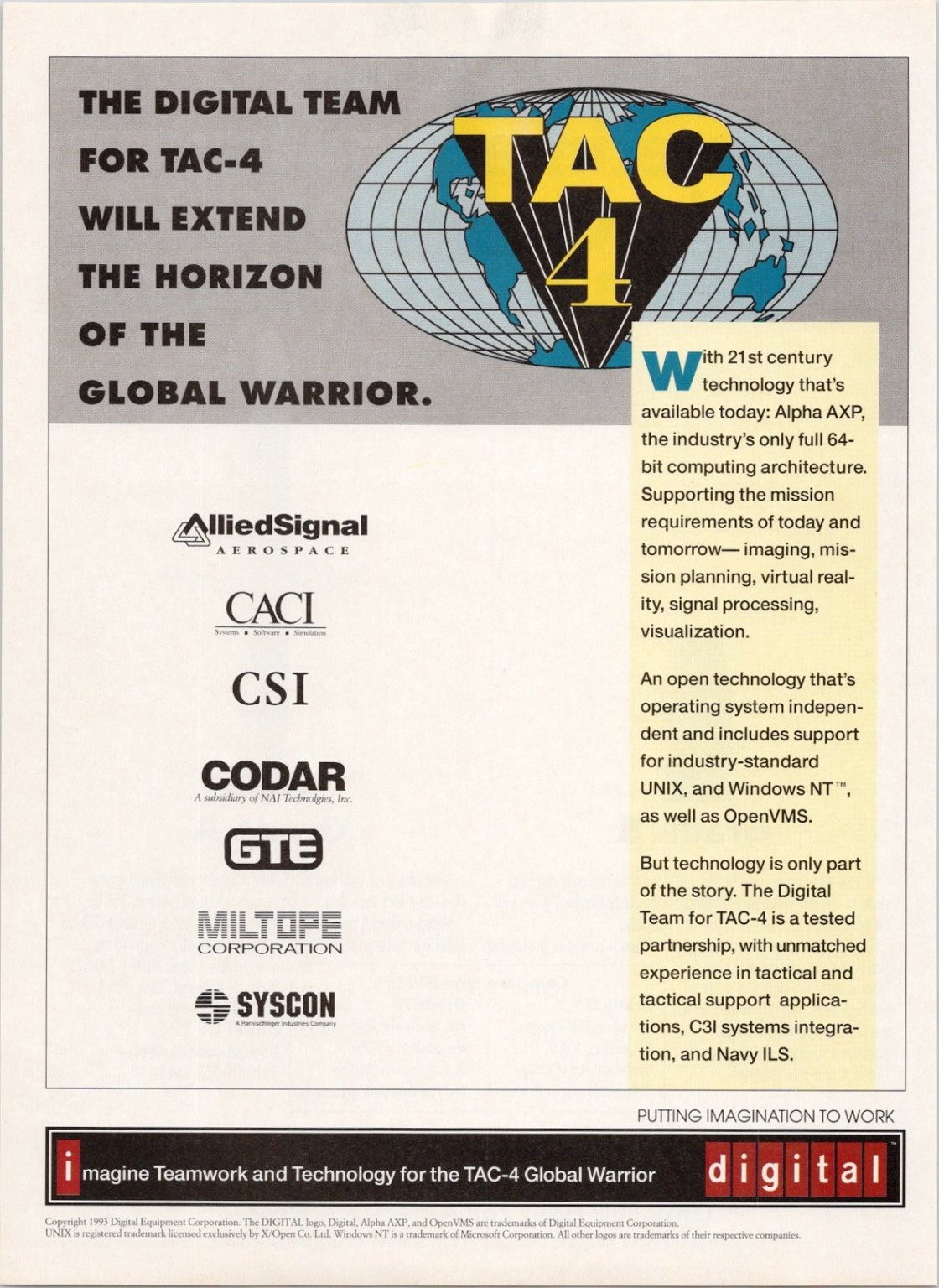 Digital TAC-4 Global Warrior Vintage 1994 Magazine Ad 64-bit Computer Tech Digital TAC-4 Global Warrior Vintage 1994 Magazine Ad 64-bit Computer Tech