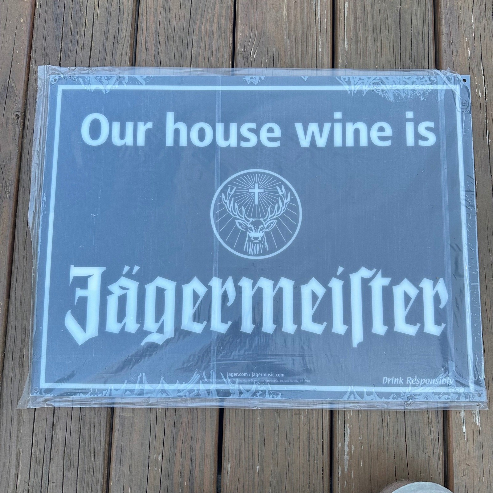 NOS Jagermeister Our House Wine Is Acrylic Bar Sign Tacker Man Cave Decor NOS Jagermeister Our House Wine Is Acrylic Bar Sign Tacker Man Cave Decor