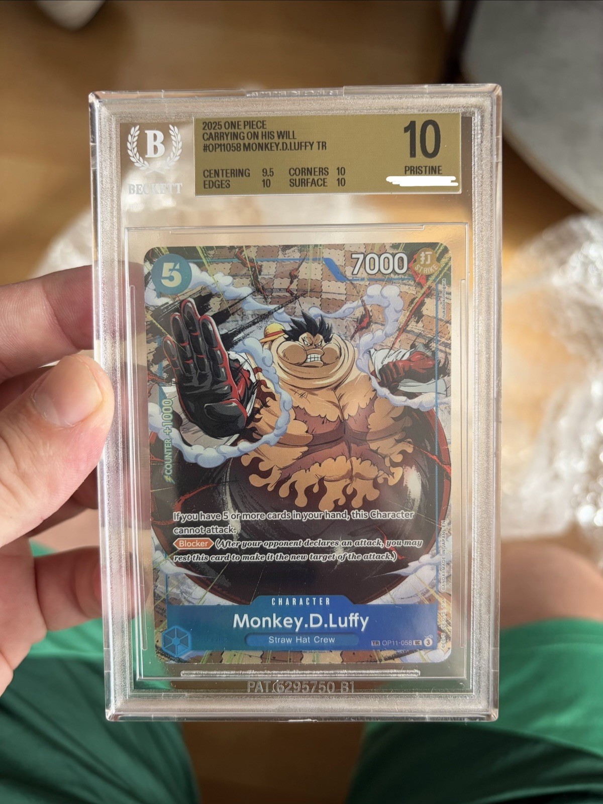 One Piece Monkey D. Luffy Treasure Rare Carrying On His Will OP11-058 BGS 10 One Piece Monkey D. Luffy Treasure Rare Carrying On His Will OP11-058 BGS 10