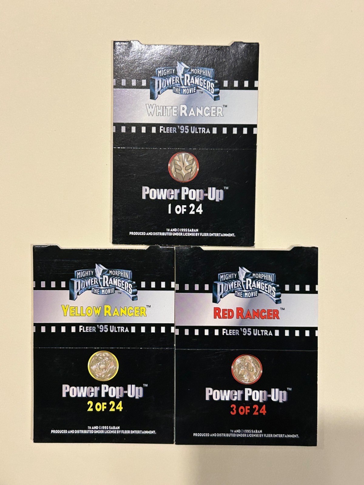 1995 Fleer Power Rangers Power Pop-Ups Lot of 3 #'s 1, 2 and 3 1995 Fleer Power Rangers Power Pop-Ups Lot of 3 #'s 1, 2 and 3