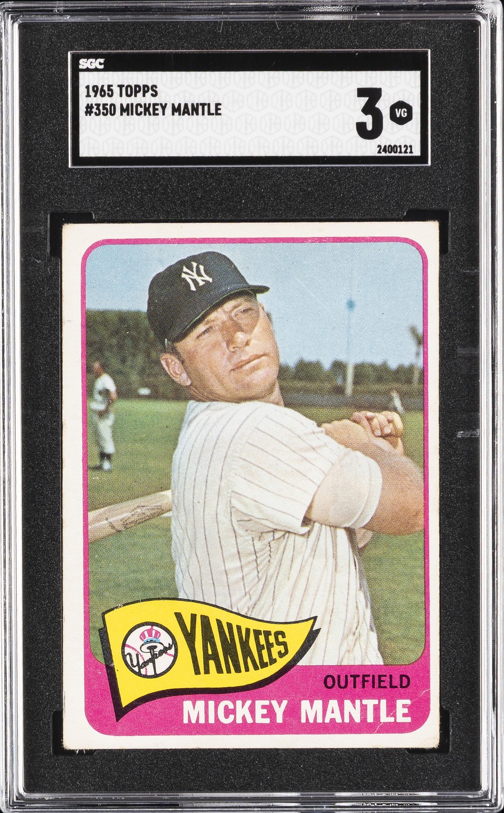1965 TOPPS #350 MICKEY MANTLE SGC 3 1965 TOPPS #350 MICKEY MANTLE SGC 3