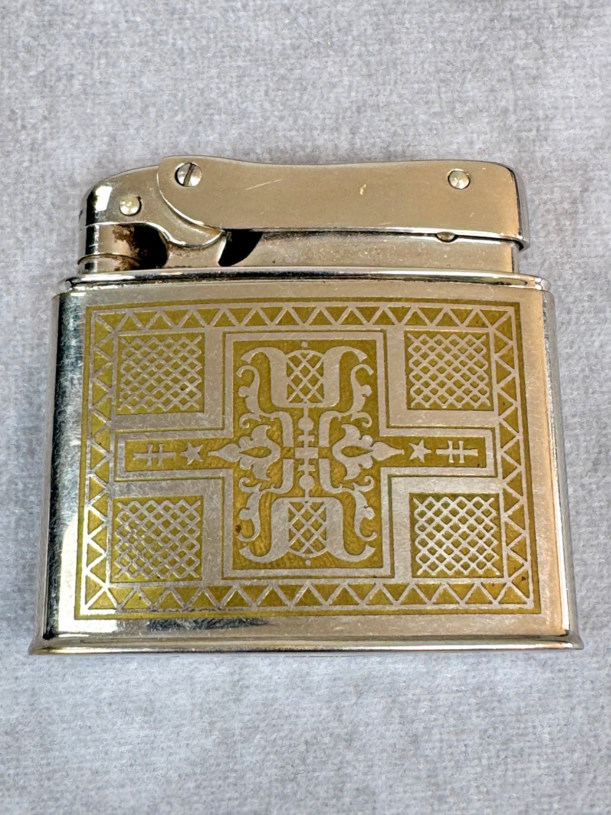 Vintage Mylflam 1000 Zunder Duplex Pocket Petrol Lighter Germany 1950s