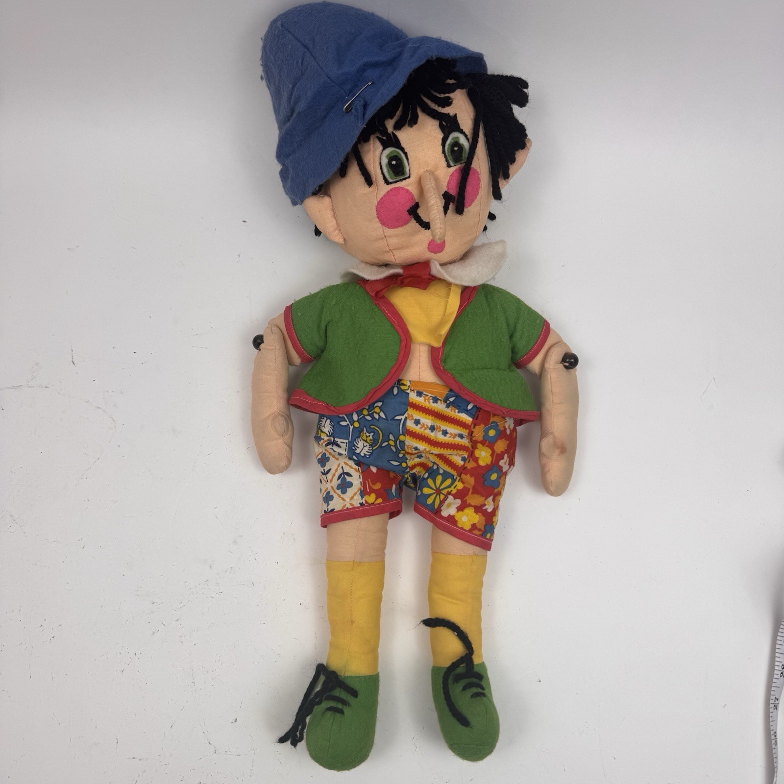Vintage 1970s Pinocchio Plush Doll Sewn Vintage 1970s Pinocchio Plush Doll Sewn