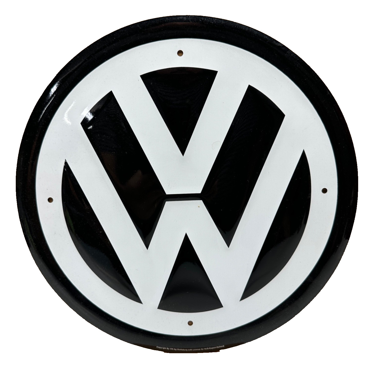 Vintage 1999 VW Volkswagen 12" Embossed Metal Logo Sign HJO Holland