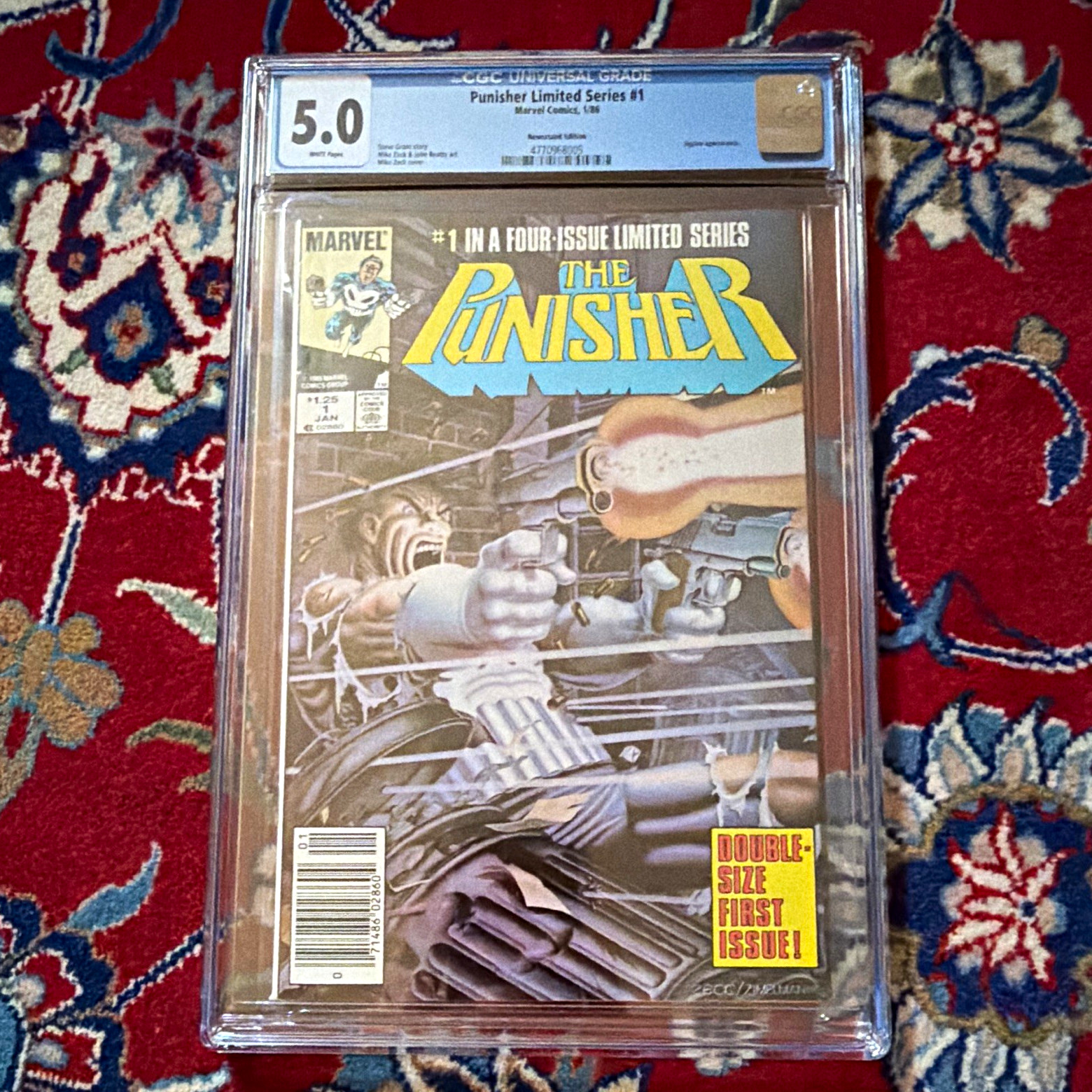 Marvel Comics Punisher Limited Series #1 CGC 5.0 (1986) Newsstand Key Very Hot Marvel Comics Punisher Limited Series #1 CGC 5.0 (1986) Newsstand Key Very Hot