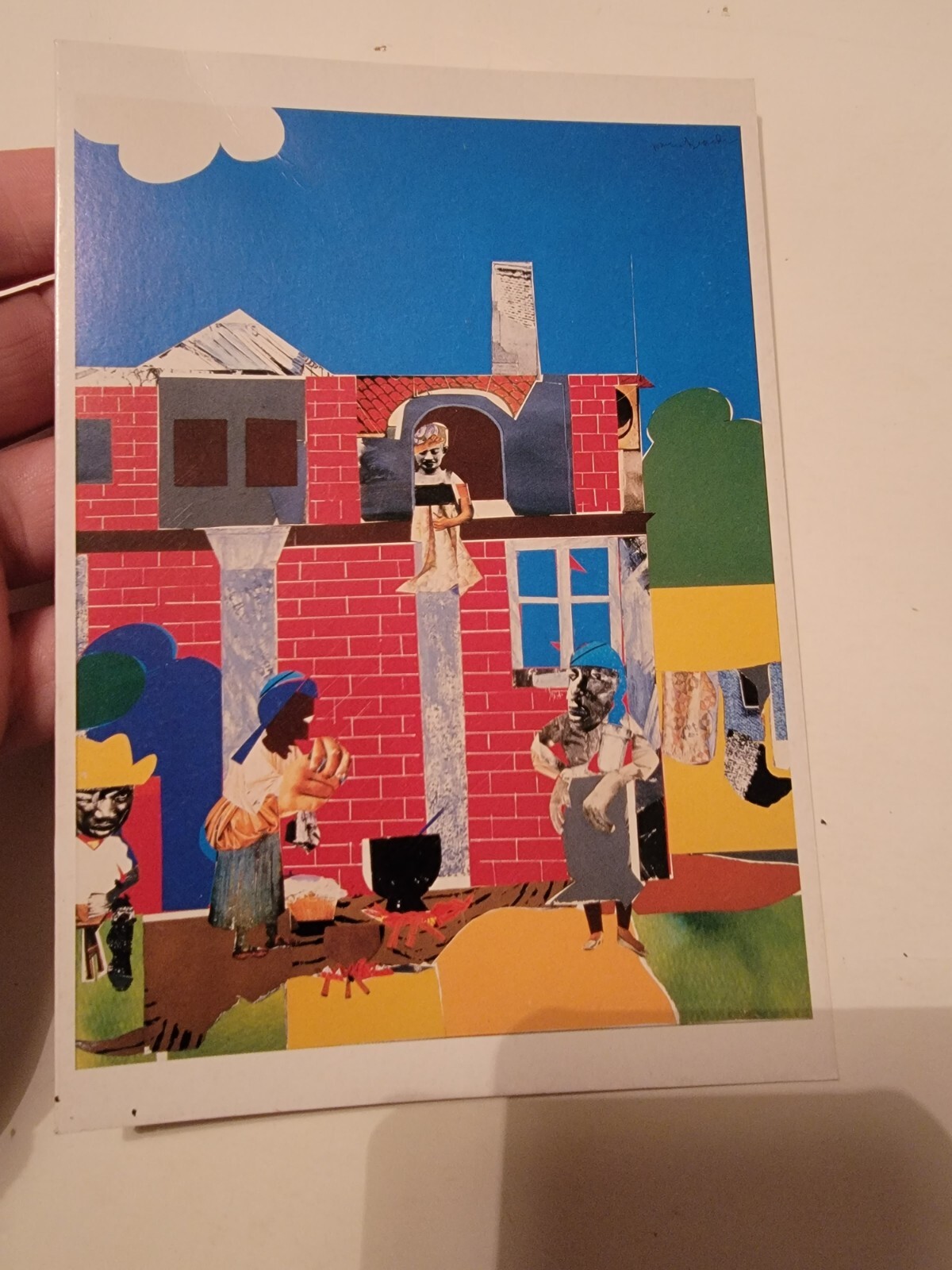 Holiday Greeting Card Vintage Artist Art Romare Bearden Monday Morning 