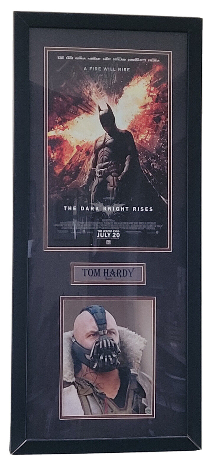 TOM HARDY SIGNED The Dark Knight Rises BANE PHOTO  WITH FRAME AUTHENTIC COA 