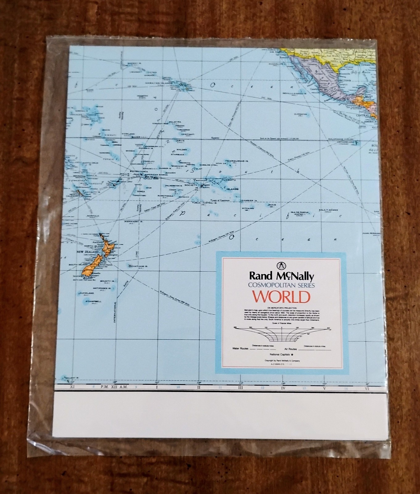 Rand Mcnally Cosmopolitan Series World Map on Mercator's Projection 32x21" New