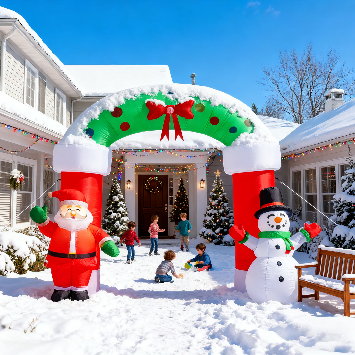 8.2FT Lighted Christmas Inflatable Archway,Inflatable Santa Claus Christmas Arch 8.2FT Lighted Christmas Inflatable Archway,Inflatable Santa Claus Christmas Arch