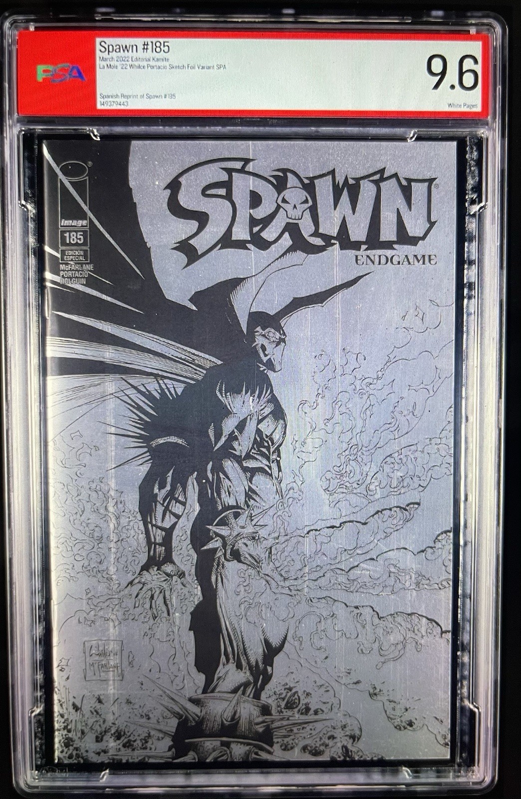 2022 Spawn #185 Comic Silver Sketch Foil Variant, PSA Graded 9.6 2022 Spawn #185 Comic Silver Sketch Foil Variant, PSA Graded 9.6