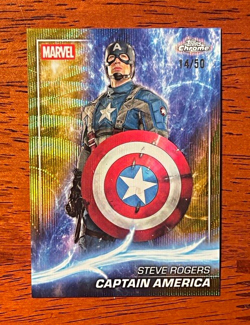 2025 Topps Chrome Phase One Marvel Captain America Steve Rogers #20 Gold /50 2025 Topps Chrome Phase One Marvel Captain America Steve Rogers #20 Gold /50