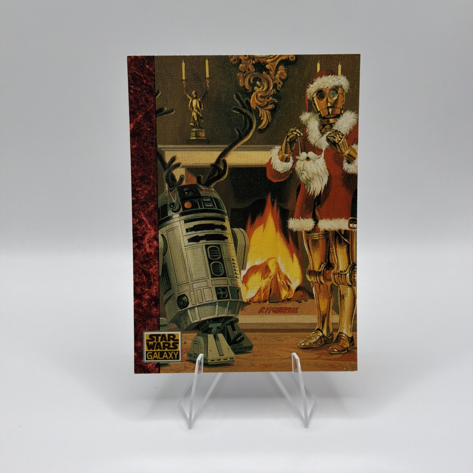1993 Topps Star Wars Galaxy 77 Christmas Art of Star Wars Santa Threepio 1993 Topps Star Wars Galaxy 77 Christmas Art of Star Wars Santa Threepio