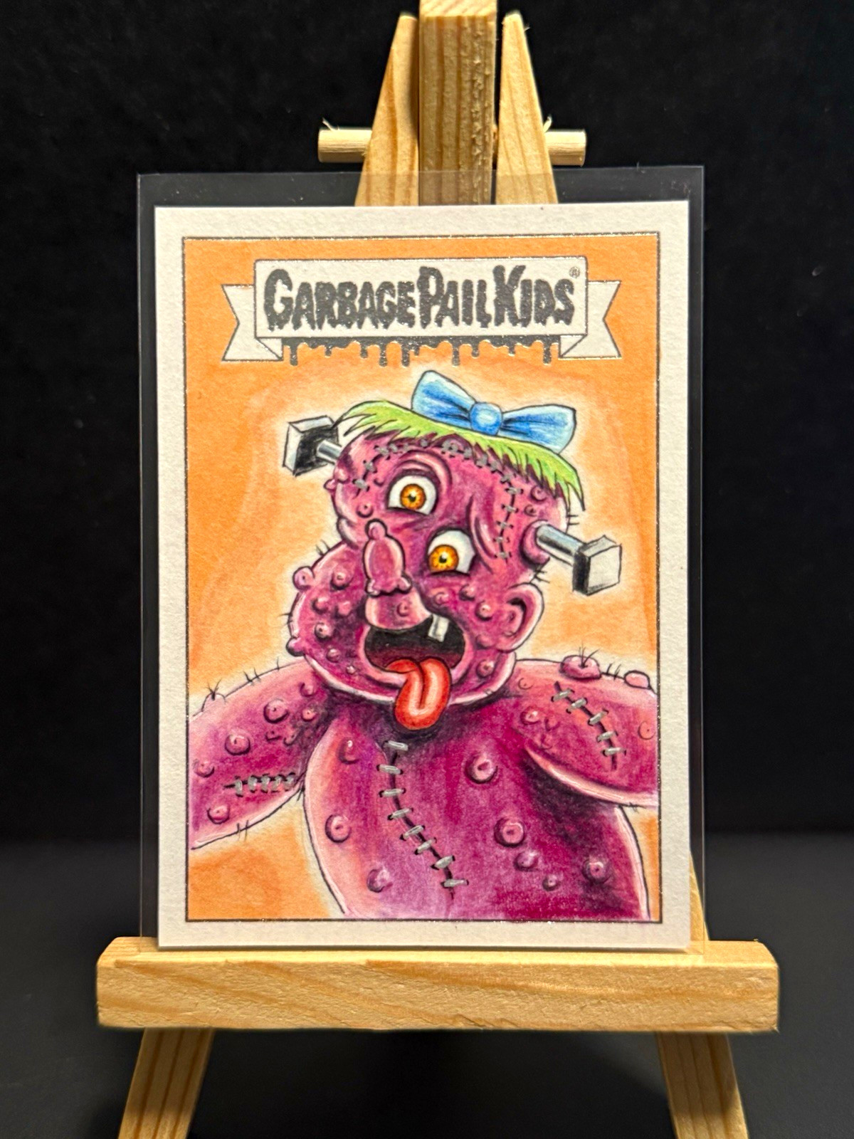 Topps 2024 Garbage Pail Kids Frankie Stein 35a Sketch 1/1 Dan Gorman Auto