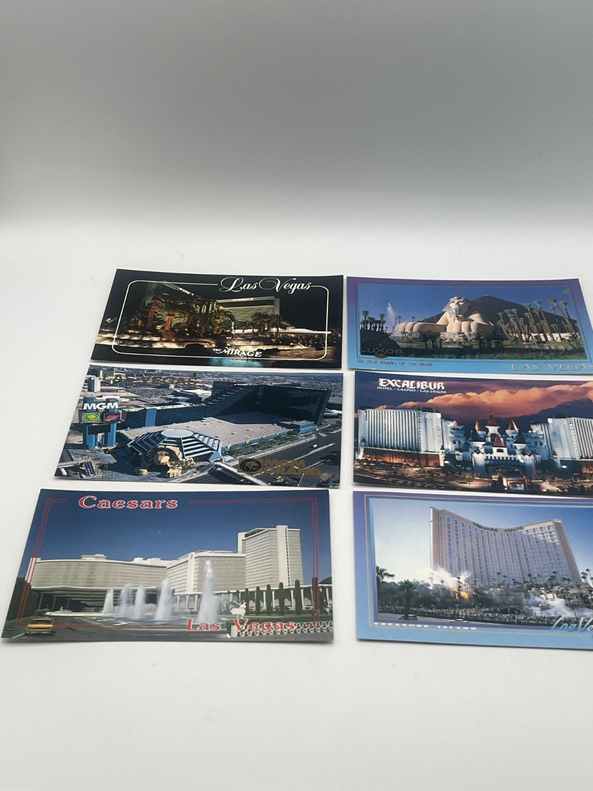 1993 VTG, 6 x LAS VEGAS POSTCARDS "MGM Excalibur, MIRAGE, TREASURE ISLAND," New 1993 VTG, 6 x LAS VEGAS POSTCARDS "MGM Excalibur, MIRAGE, TREASURE ISLAND," New