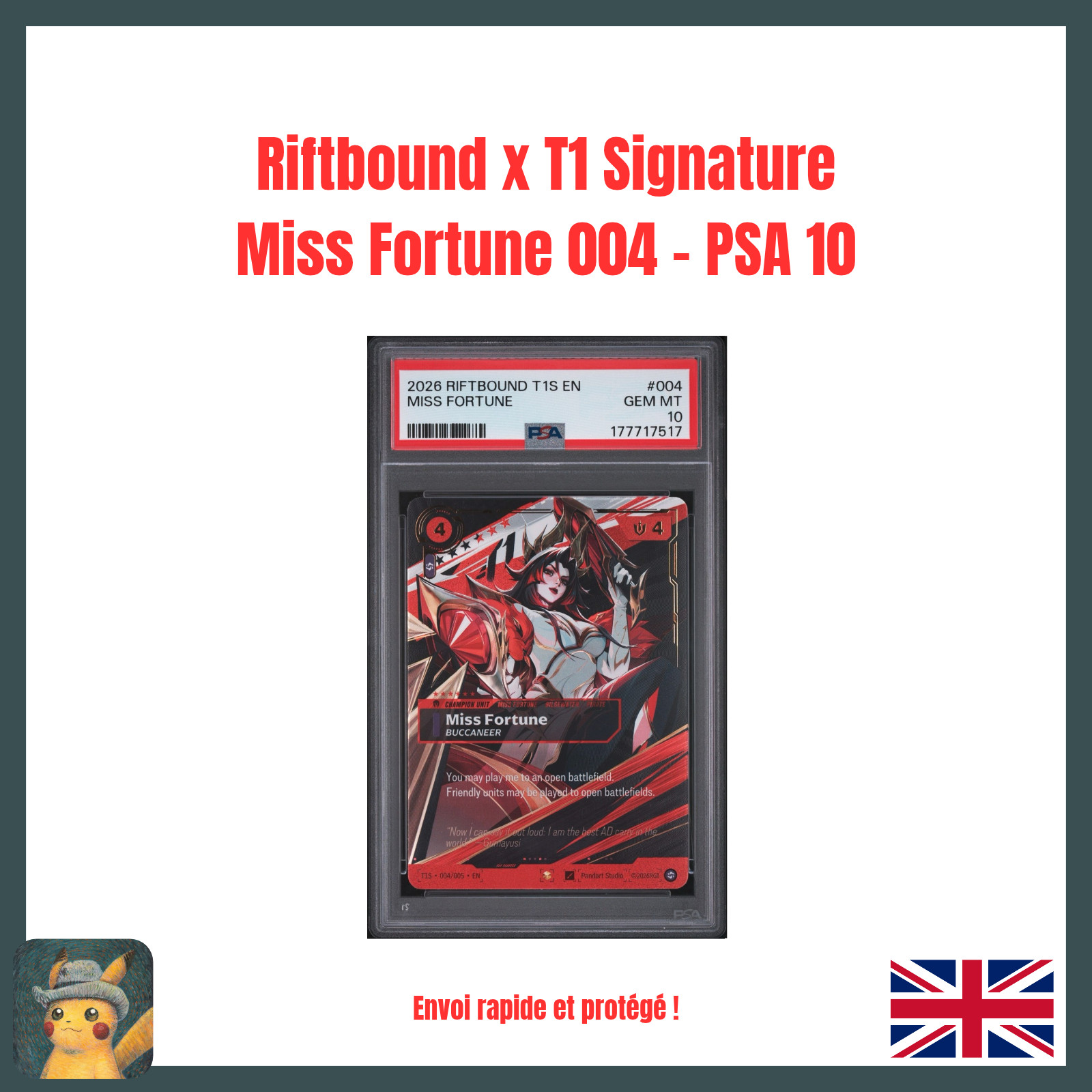 [EN] Riftbound x T1 Signature Miss Fortune 004 PSA 10