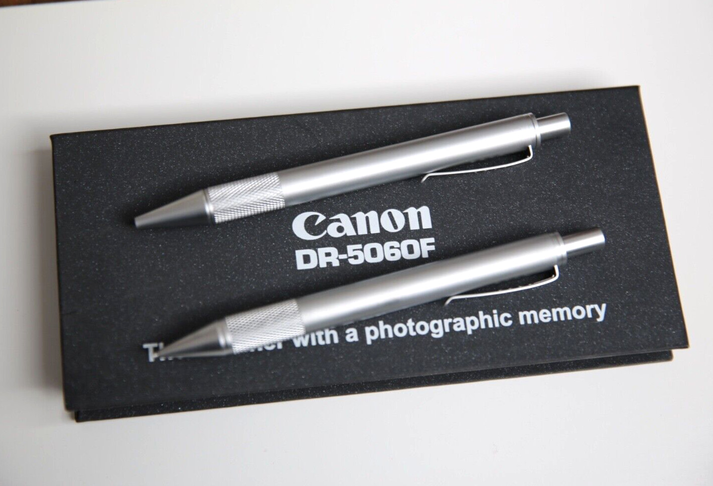 Vintage Canon Film Camera Promo Pen Mechanical Pencil Set w/ case Promotional