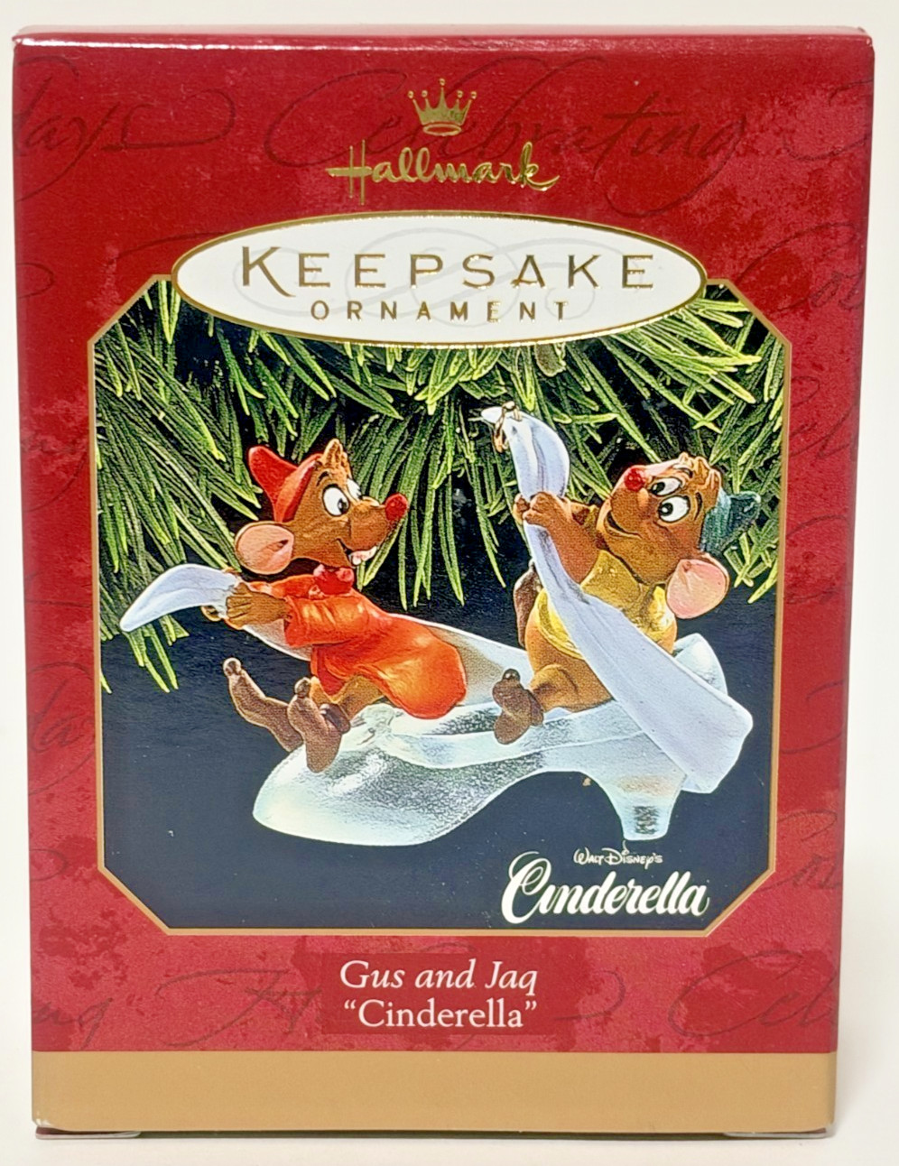 1997 Hallmark Disney Cinderella Gus & Jaq Glass Slipper Ornament QXD4052 Box 1997 Hallmark Disney Cinderella Gus & Jaq Glass Slipper Ornament QXD4052 Box