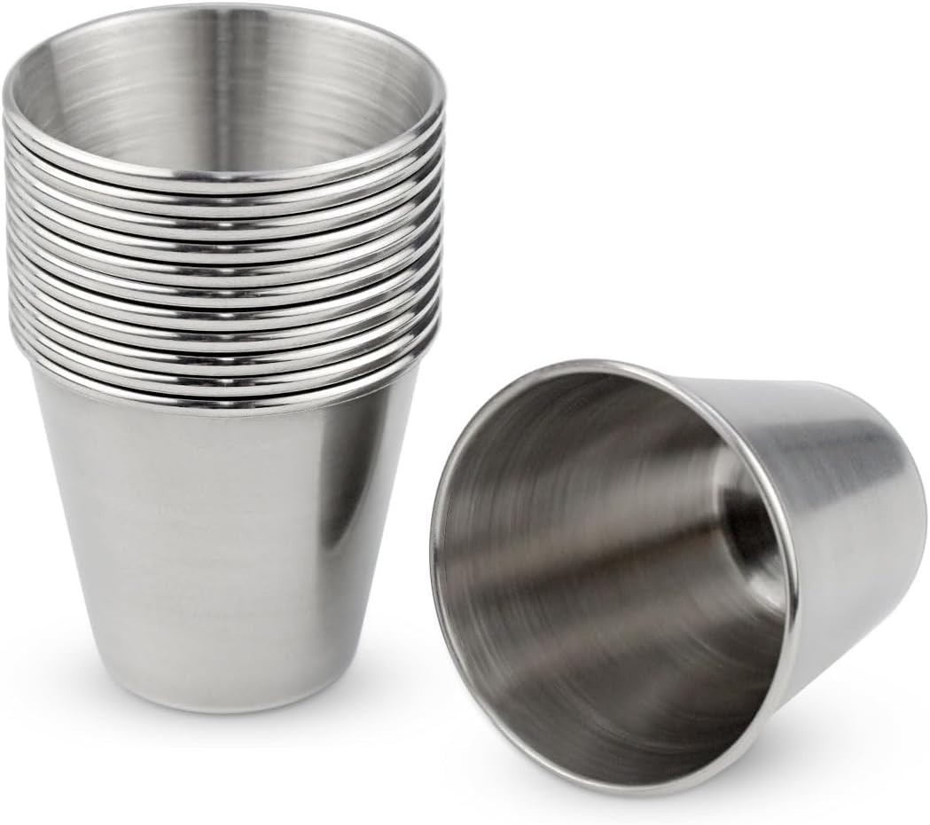 12 Pack Stainless Steel Shot Drinking Cups 1 Ounce Metal Shot Glasses Espresso S 12 Pack Stainless Steel Shot Drinking Cups 1 Ounce Metal Shot Glasses Espresso S