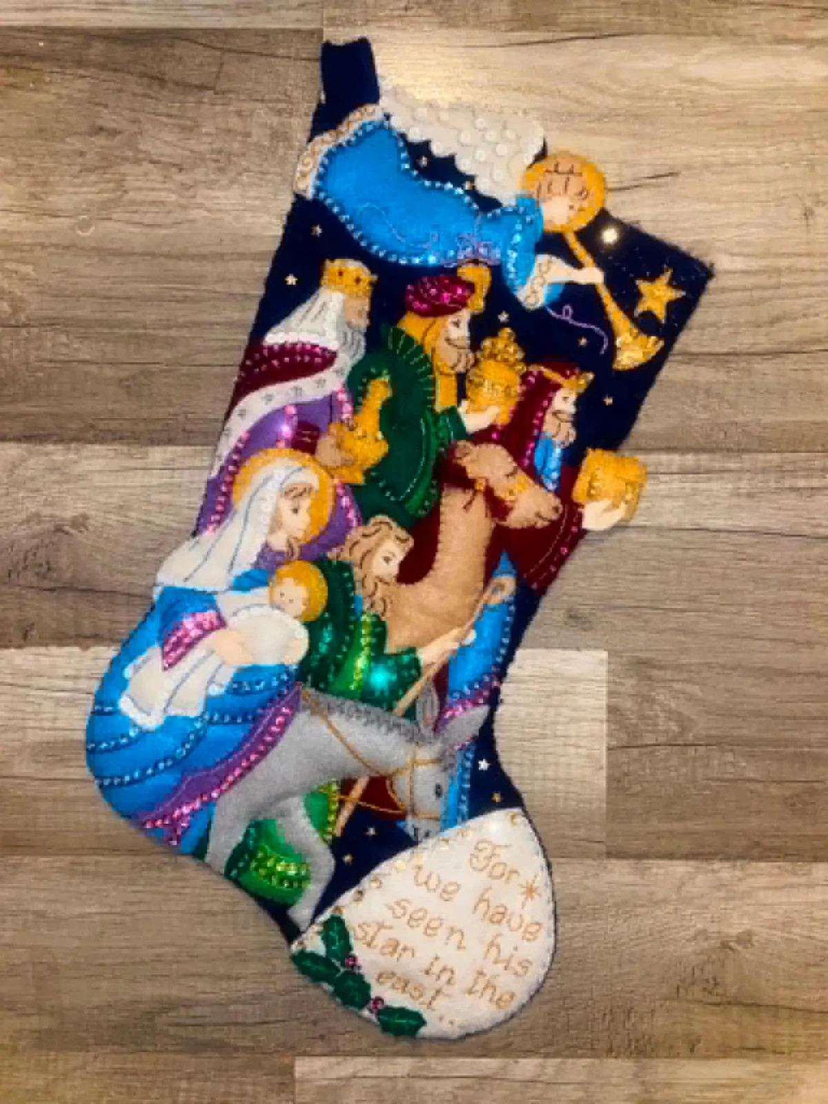 Rare FINISHED Bucilla THE PROCESSION Christmas Stocking Custom Stocking 86055 Rare FINISHED Bucilla THE PROCESSION Christmas Stocking Custom Stocking 86055