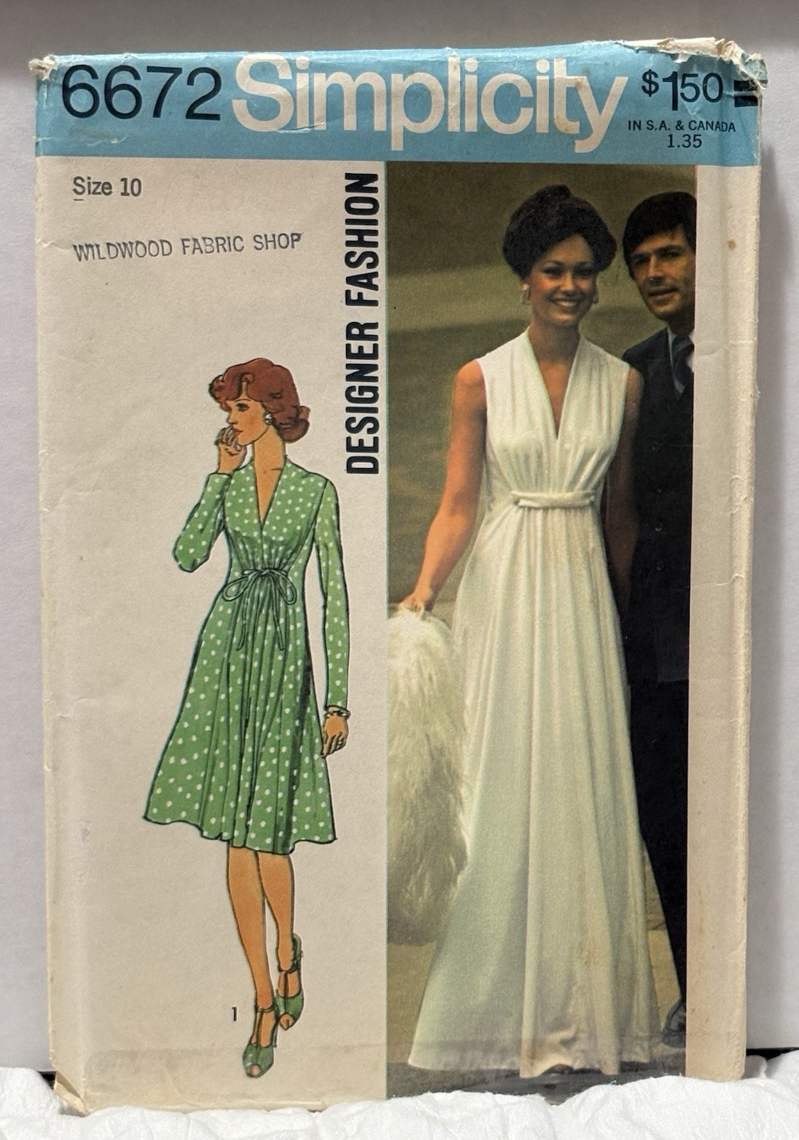 Simplicity 6672 Size 10 Misses Dress *PREOWNED*NEW*VINTAGE Simplicity 6672 Size 10 Misses Dress *PREOWNED*NEW*VINTAGE
