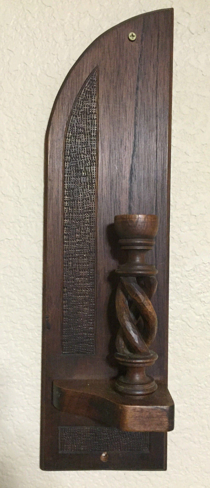 Interior wall all wood candle holder Brown Vintage Interior wall all wood candle holder Brown Vintage