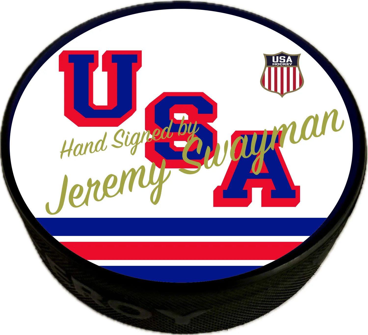 PRE-SALE Jeremy Swayman Team USA Hand Signed USA Hockey Official Puck - ships by