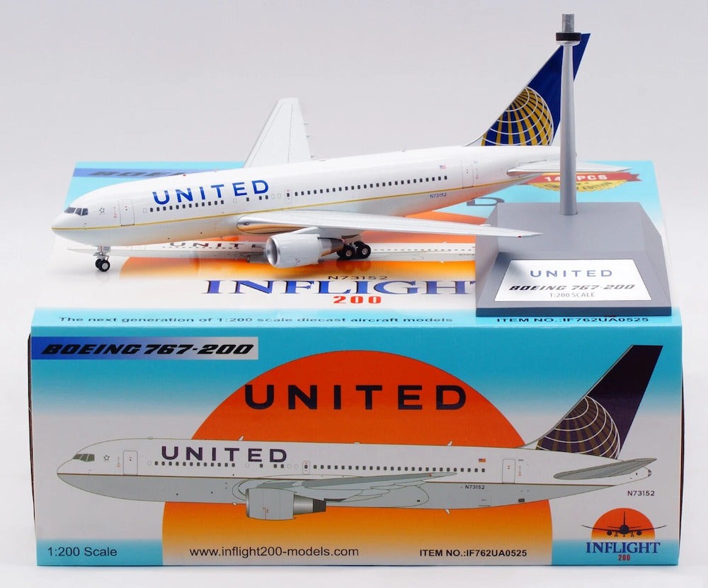 Inflight IF762UA0525 United Airlines Boeing 767-200ER N73152 Diecast 1/200 Model Inflight IF762UA0525 United Airlines Boeing 767-200ER N73152 Diecast 1/200 Model