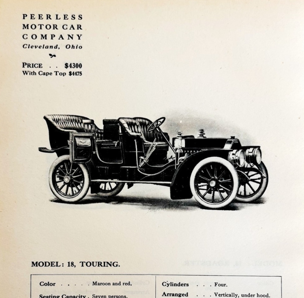 1908 Peerless Model 18 Touring Print Catalog Advertisement Automobilia F14F 1908 Peerless Model 18 Touring Print Catalog Advertisement Automobilia F14F