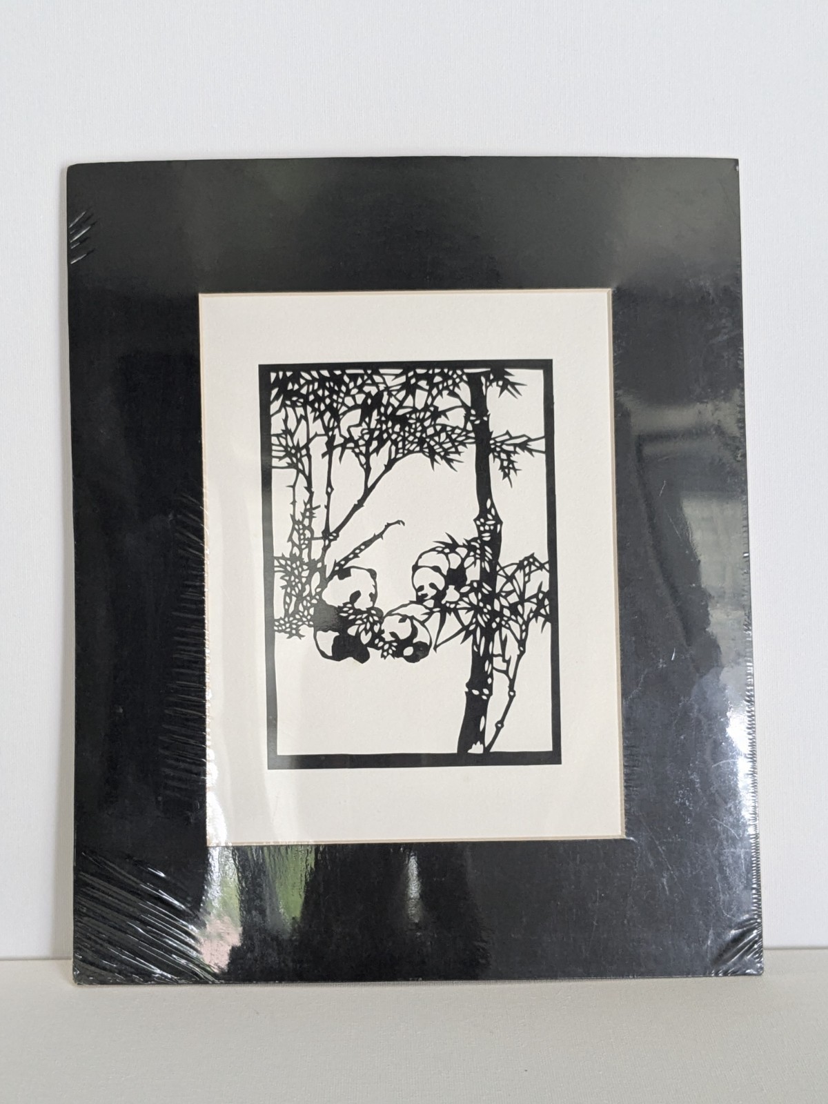 VTG Chinese Paper Cut Folk Art Black And White Pandas JIANZHI Signed VTG Chinese Paper Cut Folk Art Black And White Pandas JIANZHI Signed