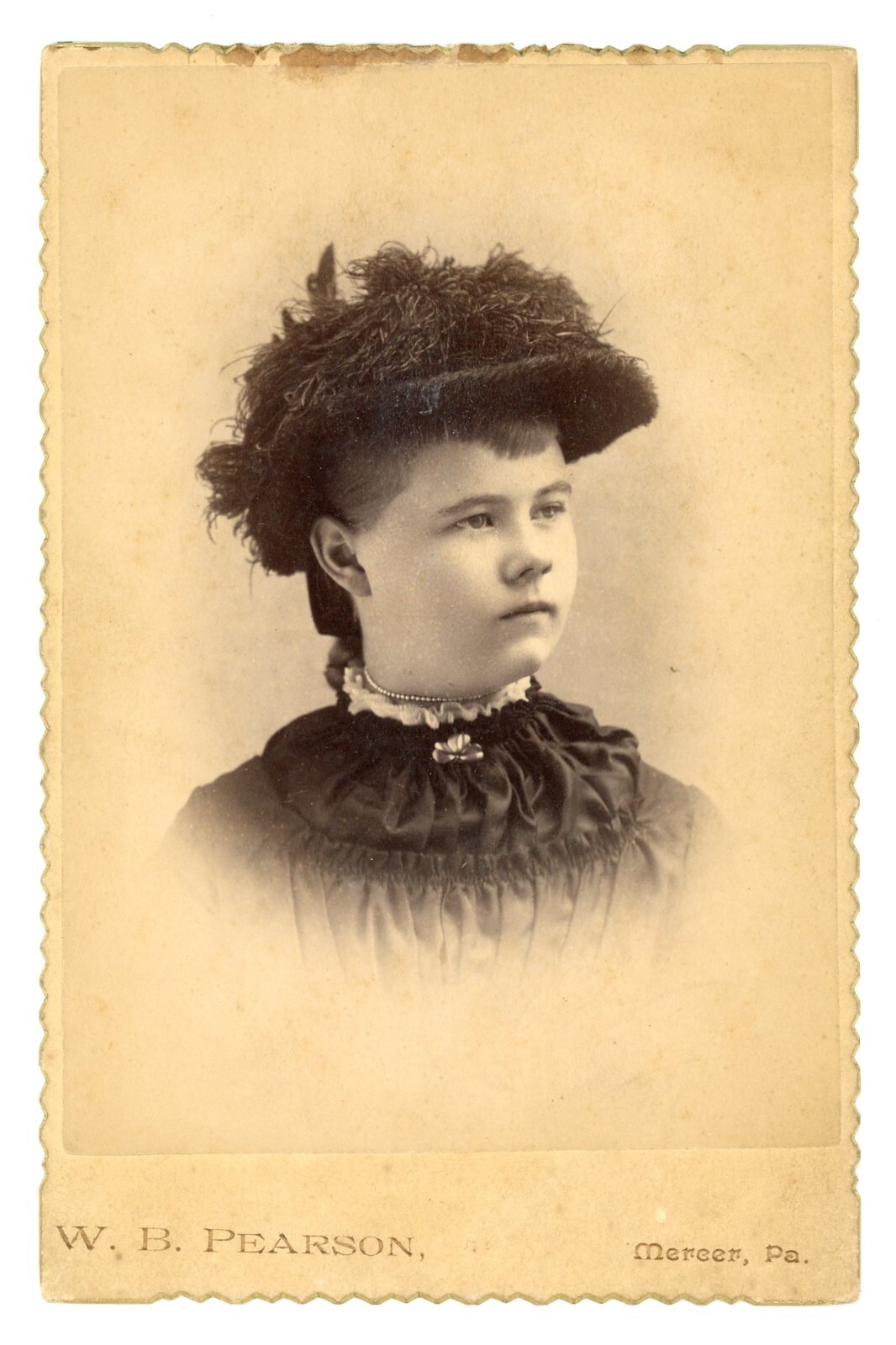 Victorian Lady in Bonnet Antique 1889 Cabinet Card Real Photo Mercer Pa 077 Victorian Lady in Bonnet Antique 1889 Cabinet Card Real Photo Mercer Pa 077