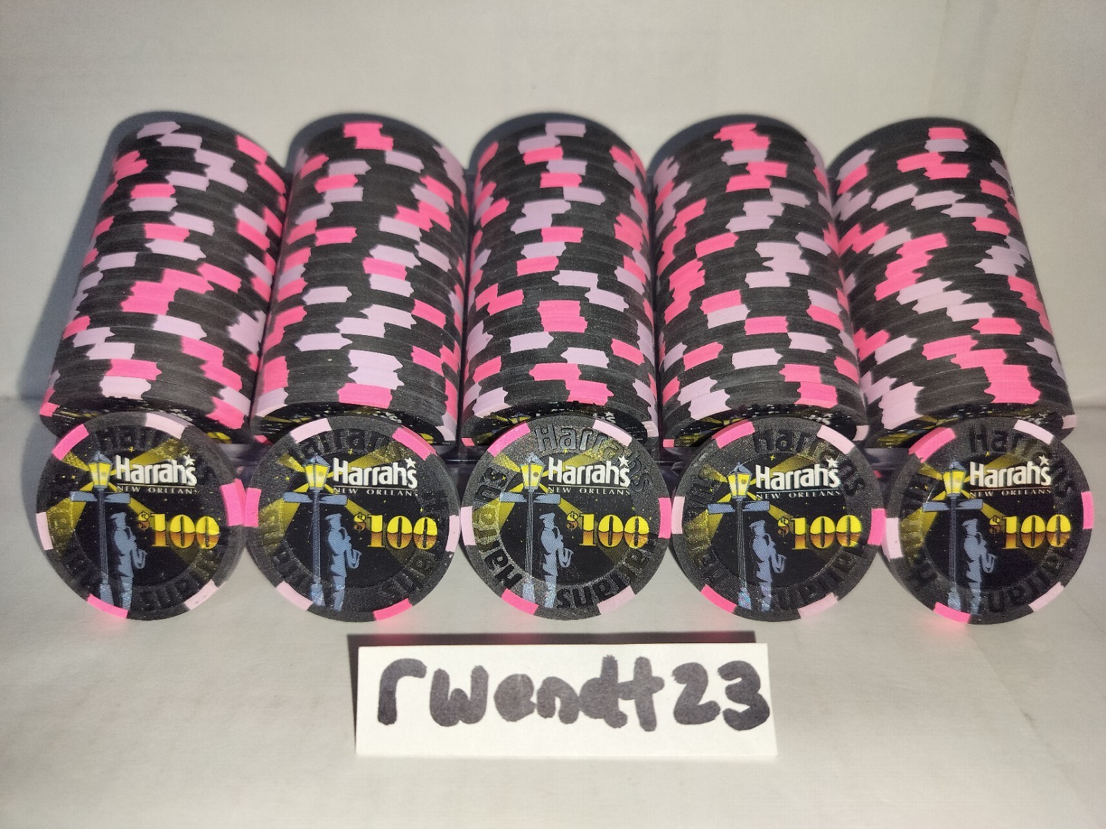 100 Harrah's New Orleans $100 Paulson Casino Poker Chip Louisiana Gaming Clay 100 Harrah's New Orleans $100 Paulson Casino Poker Chip Louisiana Gaming Clay