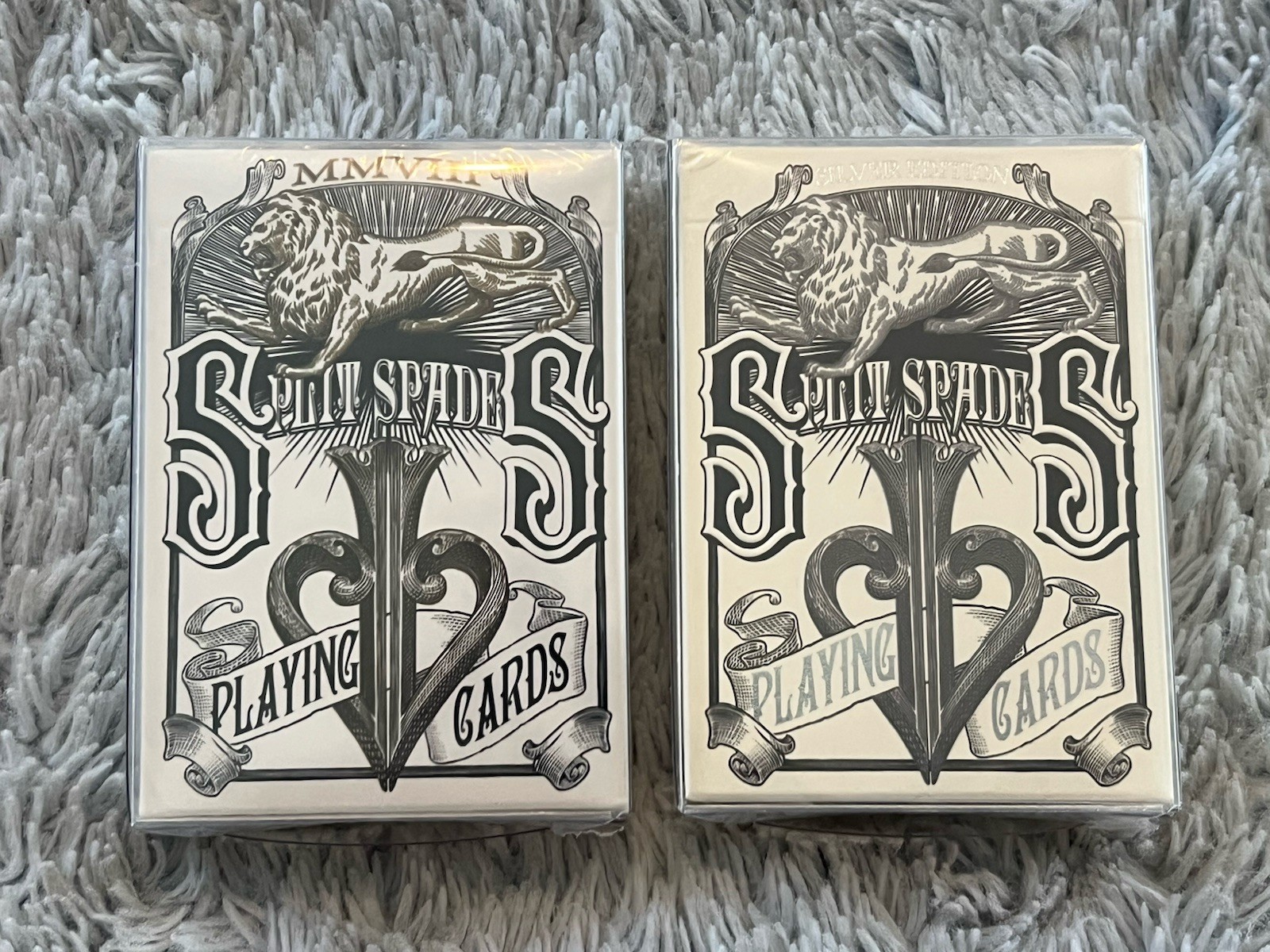 David Blaine Split Spades Silver & Black Playing Cards 2 Deck Set Sealed Rare