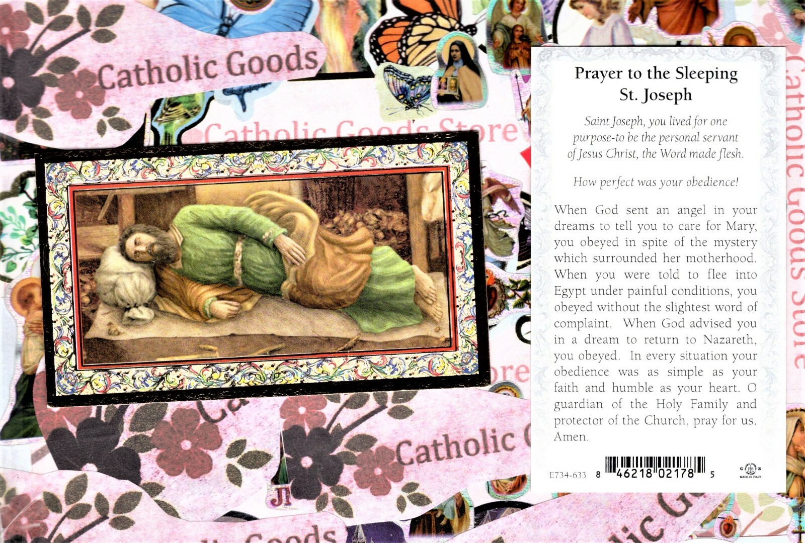 Prayer to the Sleeping St. Joseph - gold trim - Paperstock Holy Card Prayer to the Sleeping St. Joseph - gold trim - Paperstock Holy Card